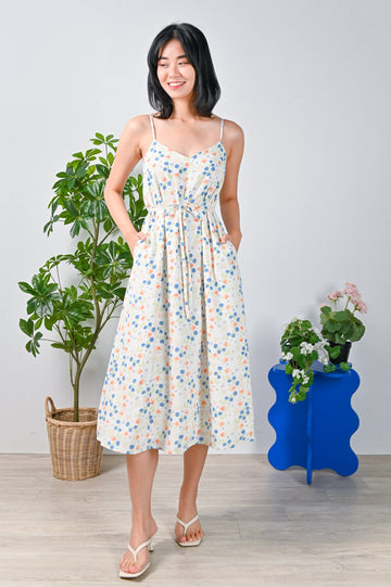 All Would Envy Dresses AIRI WHITE FLORAL SPAG TENT DRESS