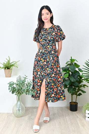 All Would Envy Dresses GERALDINE ZIPPER DRESS IN NAVY FLORAL