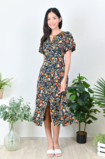 All Would Envy Dresses GERALDINE ZIPPER DRESS IN NAVY FLORAL