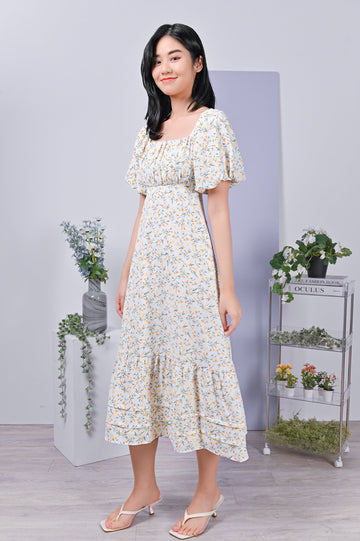 All Would Envy Dresses RYLYNN PUFF-SLEEVED MAXI DRESS IN FLORAL
