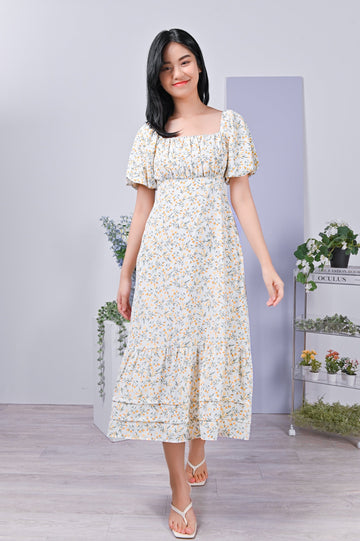 All Would Envy Dresses RYLYNN PUFF-SLEEVED MAXI DRESS IN FLORAL