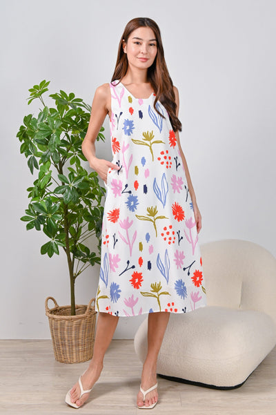 All Would Envy Dresses SKETCH FLORALS TWO-WAY MIDI