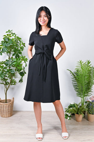 All Would Envy Dresses THEOPHILA PANEL DRESS IN BLACK