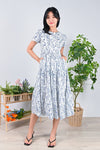 All Would Envy Dresses ULLA SLEEVED TIERED DRESS IN WHITE FLORAL