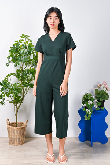 All Would Envy One Piece COSETTA SLEEVED JUMPSUIT IN FOREST