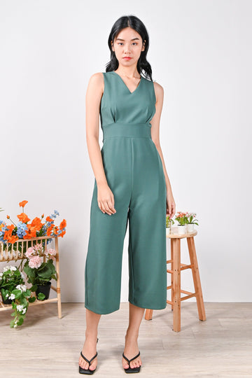 All Would Envy One Piece IDALIA SLEEVELESS JUMPSUIT IN GREEN