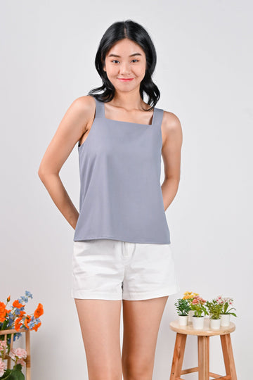 All Would Envy Tops JOYCELYN THICK-STRAP TOP IN GREY