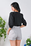 All Would Envy Tops VICTORIA BUTTON BLOUSE IN BLACK