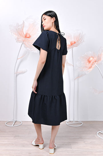 AWE Dresses BOBO CUT-OUT BACK DRESS IN NAVY