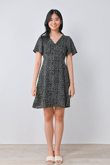 AWE Dresses JOULIE BUTTON DRESS IN BLACK