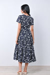 AWE Dresses MAKKIE FLORAL TIERED DRESS IN NAVY