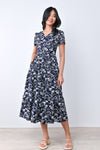 AWE Dresses MAKKIE FLORAL TIERED DRESS IN NAVY