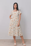 AWE Dresses WILLA FLORAL SCOOP-NECK DRESS IN CREAM