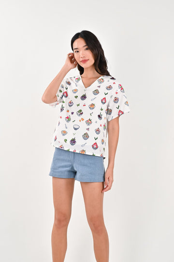 All Would Envy Tops LOCAL DESSERTS SLEEVED TOP IN WHITE