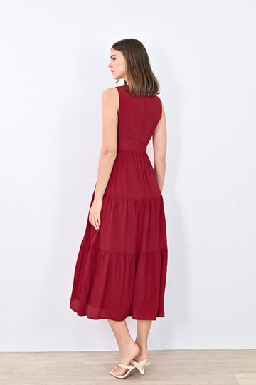 AWE Dresses DREW TIERED MAXI IN RED