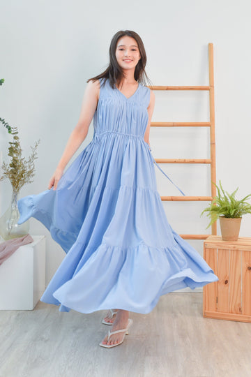 AWE Dresses KIMBERLEY TIERED MAXI IN POWDER BLUE