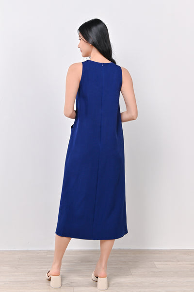 FERLENE PANEL DRESS IN BLUE