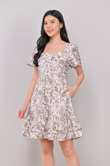 POLERA TOILE SWEETHEART DRESS IN NUDE