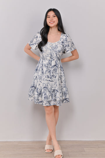 POLERA TOILE SWEETHEART DRESS IN BLUE