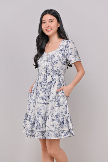 POLERA TOILE SWEETHEART DRESS IN BLUE