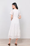 MELODY SLEEVED EYELET DRESS IN WHITE