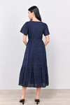 MELODY SLEEVED EYELET DRESS IN NAVY