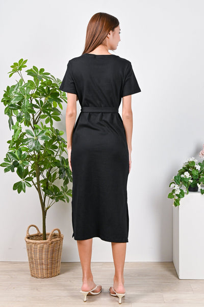All Would Envy Dresses ABBY TEE MIDI DRESS IN BLACK