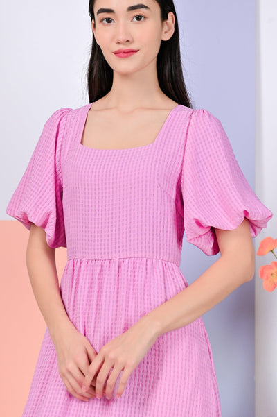 All Would Envy Dresses BLYTHE PUFF-SLEEVED DRESS IN PINK