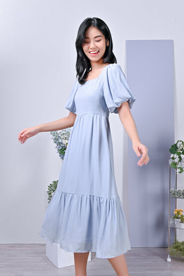 All Would Envy Dresses BLYTHE TEXTURED DRESS IN LIGHT BLUE