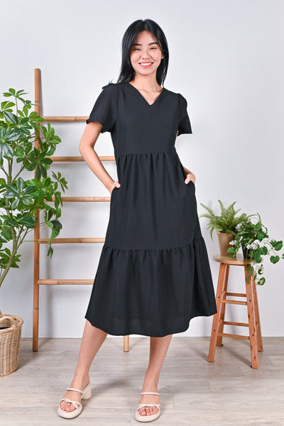 All Would Envy Dresses BOBO CUT-OUT BACK DRESS IN BLACK
