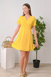 All Would Envy Dresses CHERYL WRAP DRESS IN YELLOW POLKA