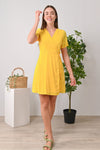 All Would Envy Dresses CHERYL WRAP DRESS IN YELLOW POLKA