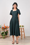 All Would Envy Dresses FILIDA SLEEVED PLEAT DRESS IN GREEN