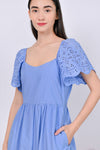 All Would Envy Dresses GYTHA EYELET DRESS IN PERIWINKLE