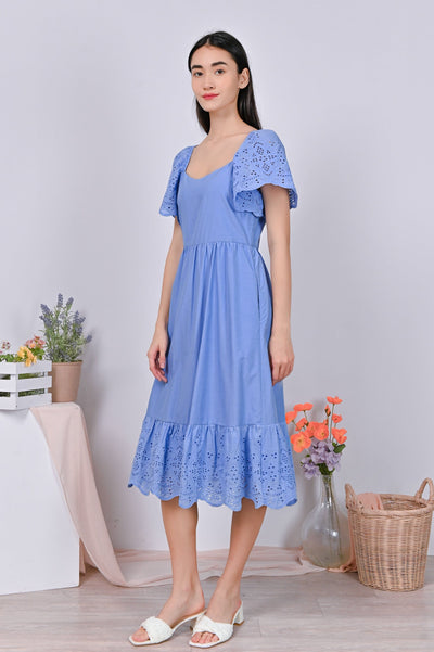 All Would Envy Dresses GYTHA EYELET DRESS IN PERIWINKLE