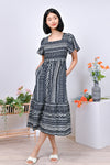 All Would Envy Dresses HALO AZTEC SQUARE-NECK DRESS IN NAVY