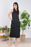 All Would Envy Dresses HEDDI CURVED LINES SLEEVELESS DRESS IN BLACK