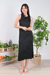 All Would Envy Dresses HEDDI CURVED LINES SLEEVELESS DRESS IN BLACK