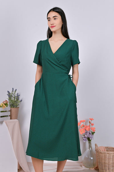 All Would Envy Dresses HELJA WRAP DRESS IN GREEN