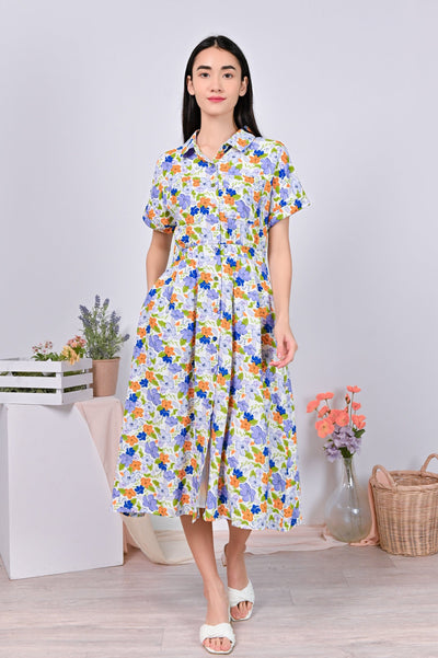 All Would Envy Dresses INGA FLORAL SHIRTDRESS IN VIBRANT