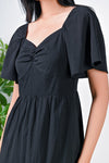 All Would Envy Dresses ISABELLE SWEETHEART MIDI DRESS IN BLACK