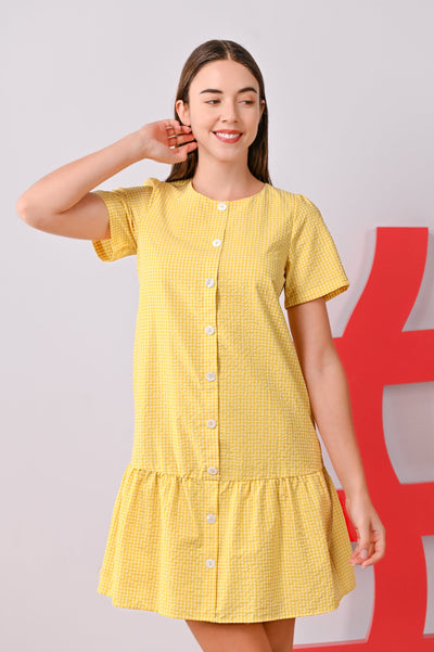 All Would Envy Dresses JAE GINGHAM DRESS IN YELLOW