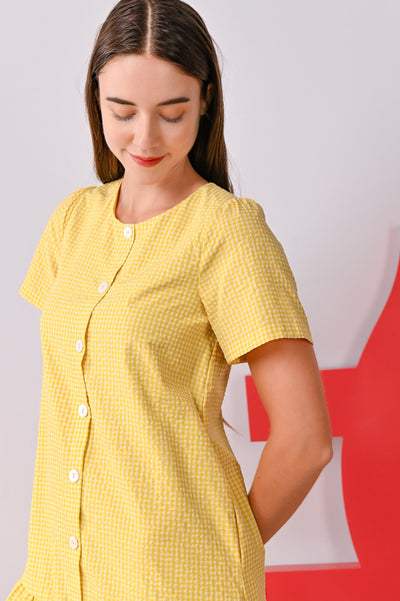 All Would Envy Dresses JAE GINGHAM DRESS IN YELLOW
