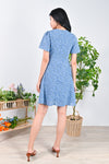 All Would Envy Dresses JOULU SLEEVED BUTTON DRESS IN BLUE