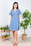 All Would Envy Dresses JOULU SLEEVED BUTTON DRESS IN BLUE