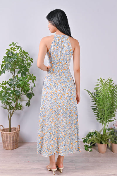 All Would Envy Dresses JOY FLORAL CUT-OUT MAXI DRESS IN OFF-WHITE
