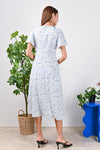 All Would Envy Dresses LAUREL SLEEVED BUTTON DRESS IN BLUE