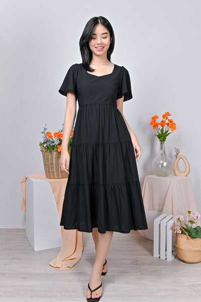 All Would Envy Dresses LENNE SWEETHEART TIERED DRESS IN BLACK