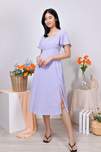 All Would Envy Dresses MATTIA RUCHED DRESS IN LILAC
