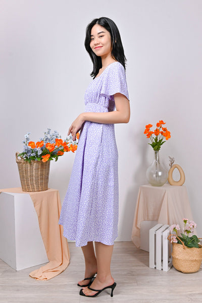 All Would Envy Dresses MATTIA RUCHED DRESS IN LILAC